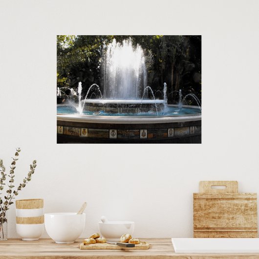 fontein in Marbella, Spanje Poster (Keuken)
