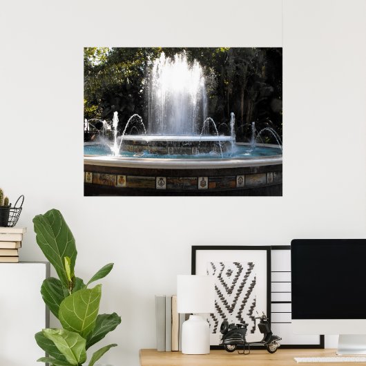 fontein in Marbella, Spanje Poster (Thuiskantoor)