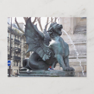 Fontein in Parijs bij Notre Dame Briefkaart