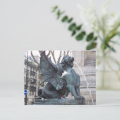 fontein in Parijs nabij Notre Dame Briefkaart (Staand voorkant)