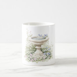 Fontein met blauwe bloemen koffiemok