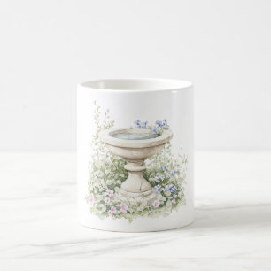 Fontein met blauwe bloemen koffiemok