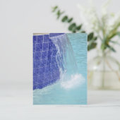 fontein met blauwe tegels briefkaart (Staand voorkant)