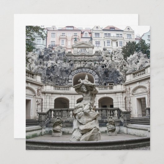 fontein met Neptunstandbeeld in Praag (Voorkant / Achterkant)