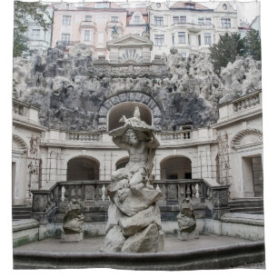 fontein met Neptunstandbeeld in Praag Douchegordijn