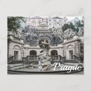 fontein met Neptunstandbeeld in Praag Feestdagenkaart