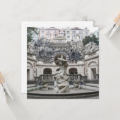 fontein met Neptunstandbeeld in Praag Kaart (Voorkant / Achterkant in situ)