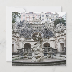 fontein met Neptunstandbeeld in Praag Kaart