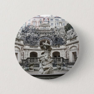 fontein met Neptunstandbeeld in Praag Ronde Button 5,7 Cm