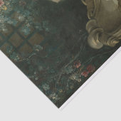 Fontein met twee cupido's, van wie er één knielt tissuepapier (Detail)