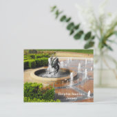 Fontein met zwemmende dolfijnen Jersey Briefkaart (Staand voorkant)