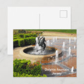Fontein met zwemmende dolfijnen Jersey Briefkaart (Voorkant / Achterkant)