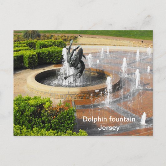 Fontein met zwemmende dolfijnen Jersey Briefkaart (Voorkant)