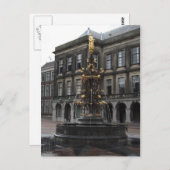 fontein op Binnenhof Briefkaart (Voorkant / Achterkant)