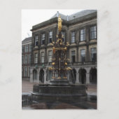 fontein op Binnenhof Briefkaart (Voorkant)