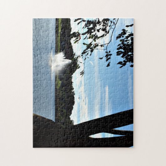 Fontein op de puzzelvijver legpuzzel (Verticaal)