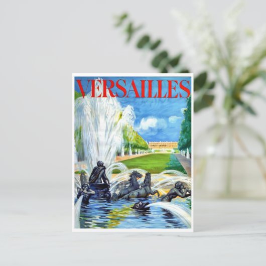 fontein op het Paleis Versailles, Frankrijk Briefkaart (Staand voorkant)