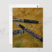 fontein pen antiek kunst briefkaart (Voorkant / Achterkant)