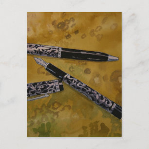 fontein pen antiek kunst briefkaart