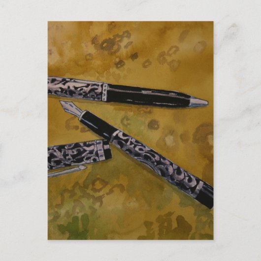 fontein pen antiek kunst briefkaart (Voorkant)