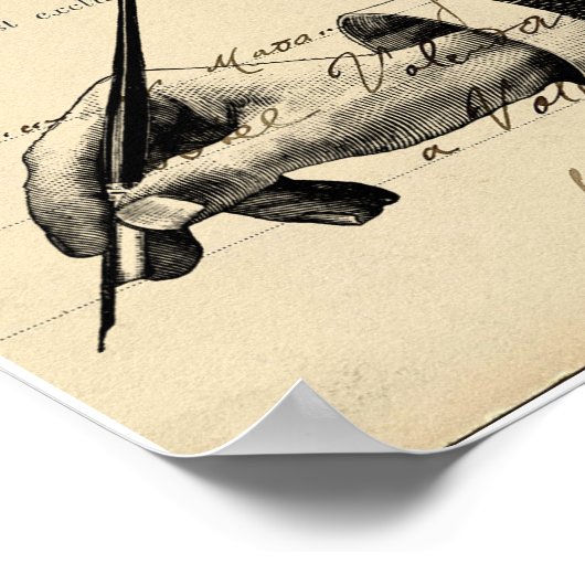 fontein Pen Frans Briefkaart Art Print (Hoek)