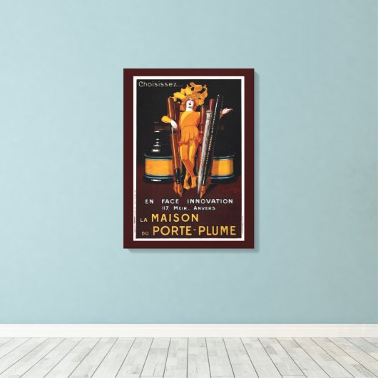 fontein Pen reclame Canvas Afdruk (Insitu (Houten vloer))