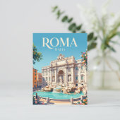 Fontein Trevi Italië Briefkaart (Staand voorkant)