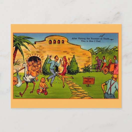 fontein van Briefkaart voor jeugdreizen (Voorkant)