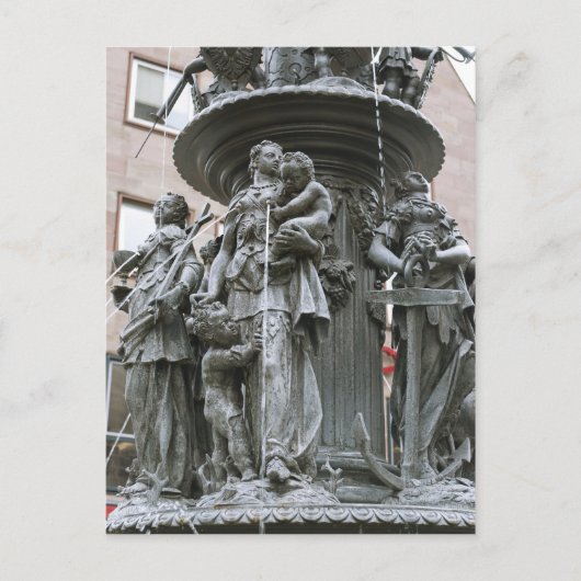 Fontein van de Deugden in Neurenberg Briefkaart (Voorkant)