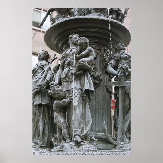 Fontein van de Deugden in Neurenberg Poster (Voorkant)