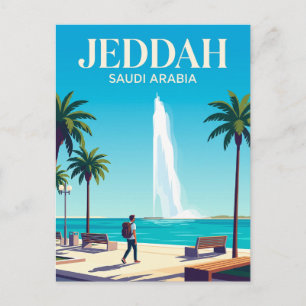 Fontein van de Koning Fahd Saudi-Arabië Briefkaart