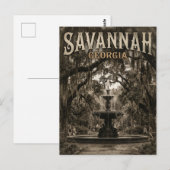 Fontein van Forsyth Park USA Briefkaart (Voorkant / Achterkant)