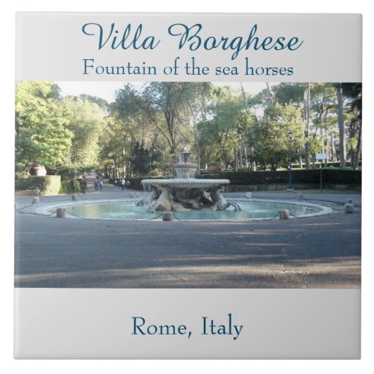 Fontein van het zee, Villa Borghese Garden Tegeltje (Voorkant)