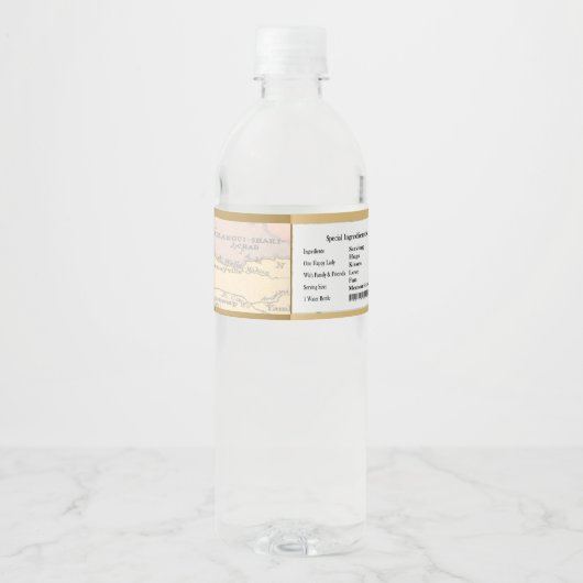 Fontein van Jeugd Oude Wereld Water Bottle Lady Waterfles Etiket (Achterkant)