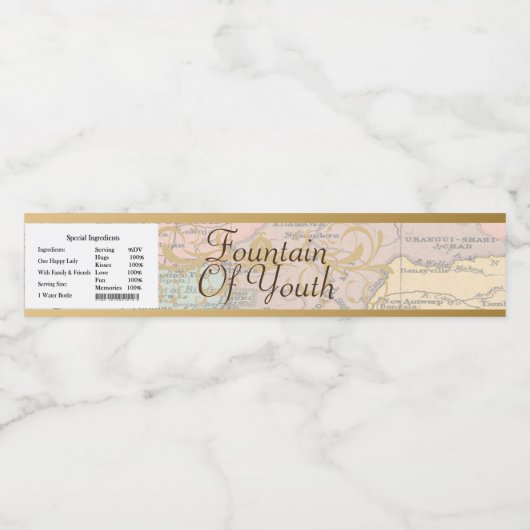 Fontein van Jeugd Oude Wereld Water Bottle Lady Waterfles Etiket (Enkel label)