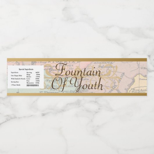 Fontein van Jeugd Oude Wereld Waterfles Baby Waterfles Etiket (Enkel label)