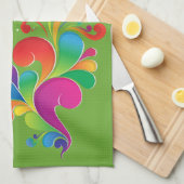 Fontein van kleur, Groovy 70s veelkleurig Theedoek (Quarter Fold)