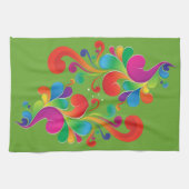 Fontein van kleur, Groovy 70s veelkleurig Theedoek (Horizontaal)