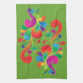 Fontein van kleur, Groovy 70s veelkleurig Theedoek (Verticaal)