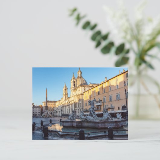 Fontein van Neptunus op het Piazza Navona - Rome Briefkaart (Staand voorkant)