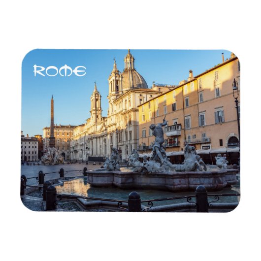 Fontein van Neptunus op het Piazza Navona - Rome Magneet (Horizontaal)