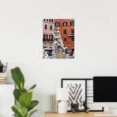 Fontein van Neptunus op het Piazza Navona - Rome Poster (Thuiskantoor)