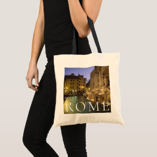 Fontein van Trevi 's nachts Rome, Lazio, Italië Tote Bag