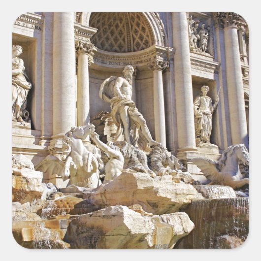 Fontein van Trevi Vierkante Sticker (Voorkant)