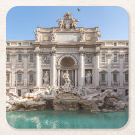 Fontein van Trevi vroeg in de ochtend - Rome, Ital Kartonnen Onderzetters
