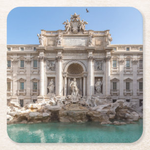 Fontein van Trevi vroeg in de ochtend - Rome, Ital Kartonnen Onderzetters