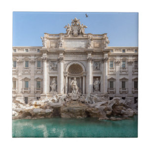 Fontein van Trevi vroeg in de ochtend - Rome, Ital Tegeltje