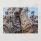 Fontein Vier Rivieren op Piazza Navona - Rome Briefkaart (Voorkant)