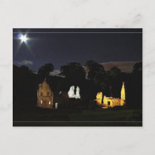 fonteinen Abbey in North Yorkshire bij nacht Briefkaart