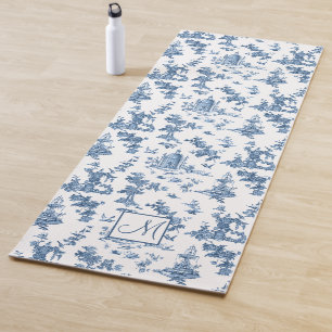  fonteinen en bomen met blauw monogram yogamat
